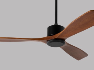 52" Solid Wood Ceiling Fan (NO Light)-Downrod Mount, Dc Motor (Mahogany Walnut)