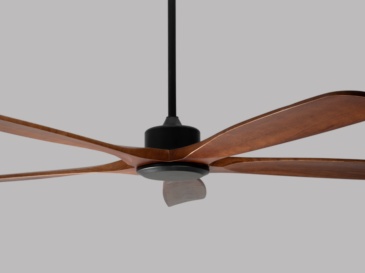 60" Solid Wood Ceiling Fan (NO Light)-Downrod Mount, DC Motor (Mahogany Walnut)