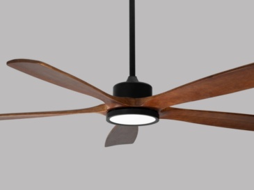 72" Solid Wood Ceiling Fan with Light-Downrod Mount, DC Motor (Mahogany Walnut)