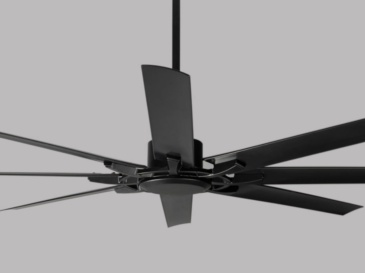 75"ABS Ceiling Fan (No Light)-Downrod Mount, Reversible DC Motor (Black)