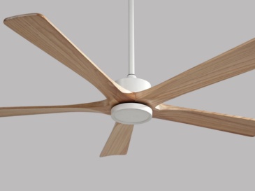 60" Solid Wood Ceiling Fan with Light-Downrod Mount, DC Motor (Cream Walnut)