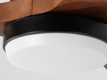 52" Solid Wood Ceiling Fan with Light-Flush Mount, Dc Motor (Mahogany Walnut)