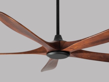 60" Solid Wood Ceiling Fan (NO Light)-Downrod Mount, DC Motor (Mahogany Walnut)