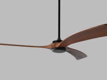 72" Solid Wood Ceiling Fan (NO Light)-Downrod Mount, DC Motor (Mahogany Walnut)