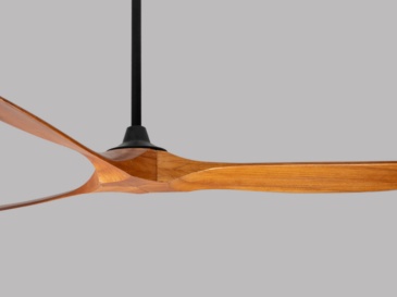 60" Solid Wood Ceiling Fan (NO Light)-Downrod  Mount, DC Motor (Golden Walnut)