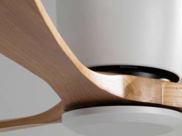 52" Solid Wood Ceiling Fan (NO Light)-Flush Mount, Dc Motor (Milk Walnut)