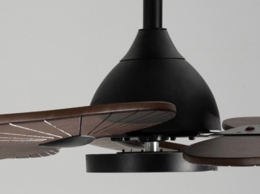 44" Solid Wood Ceiling Fan With Light-Downrod Mount, DC Motor (Dark Walnut)
