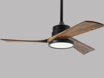 42" Solid Wood Ceiling Fan with Light-Downrod Mount, DC Motor ( Charcoal Walnut)
