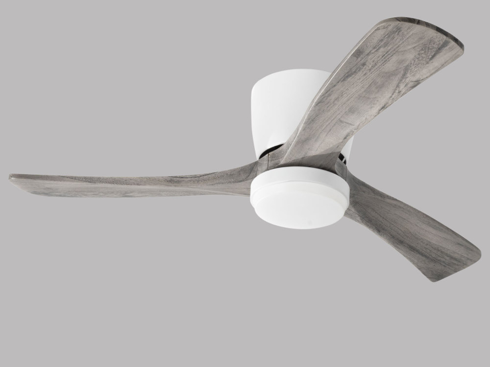 42" Solid Wood Ceiling Fan with Light-Flush Mount, Dc Motor (Plum-tinged Walnut)