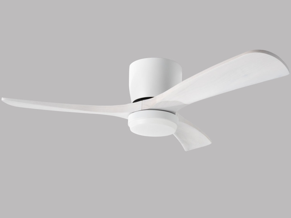 42" Solid Wood Ceiling Fan with Light-Flush Mount, Dc Motor (Plum-tinged Walnut)