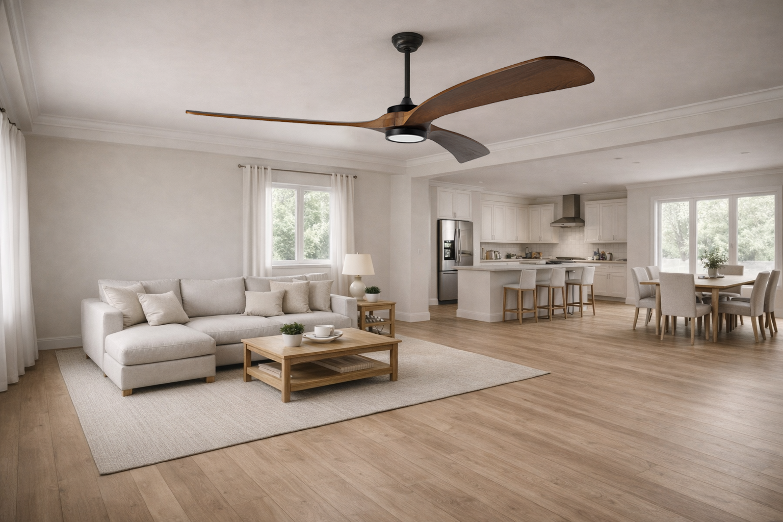 large room ceiling fan with light suitable for 56 inch and above fan sizes