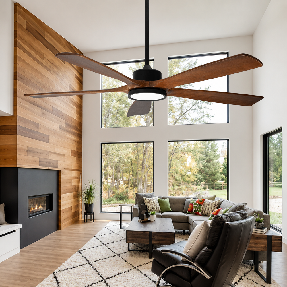 72 inch ceiling fan with light in open concept living room