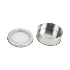 Circular Storage Iron Box with PVC Window