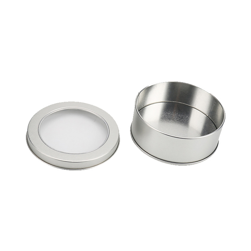 Circular Storage Iron Box with PVC Window