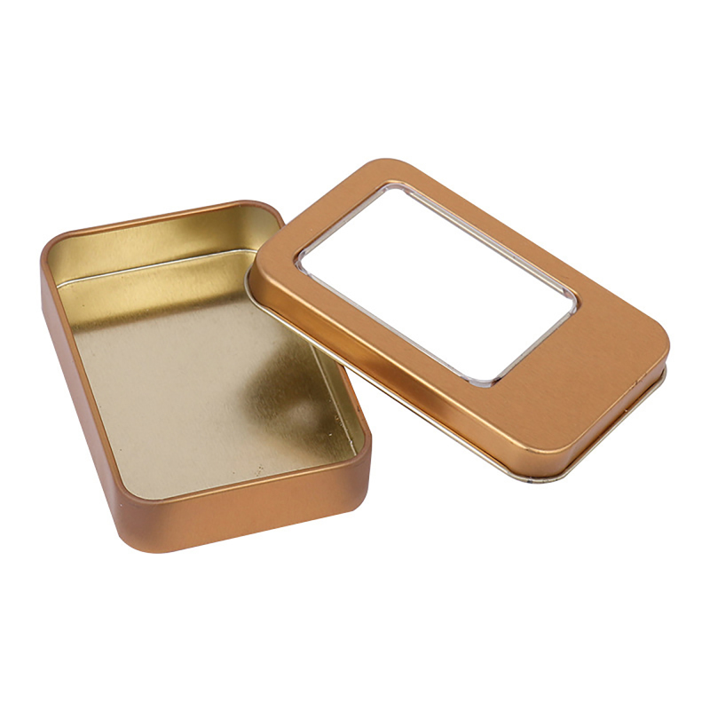 Rectangular Storage Iron Box with PVC Window