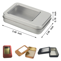 Rectangular Storage Iron Box with PVC Window
