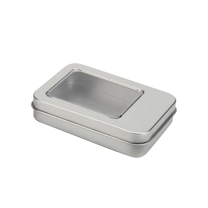 Rectangular Storage Iron Box with PVC Window