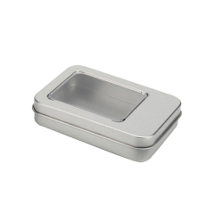 Rectangular Storage Iron Box with PVC Window
