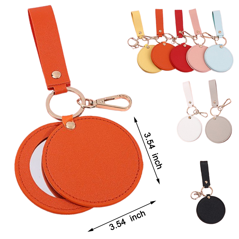 Soft Touch PU Folding Pocket Mirror with Cover