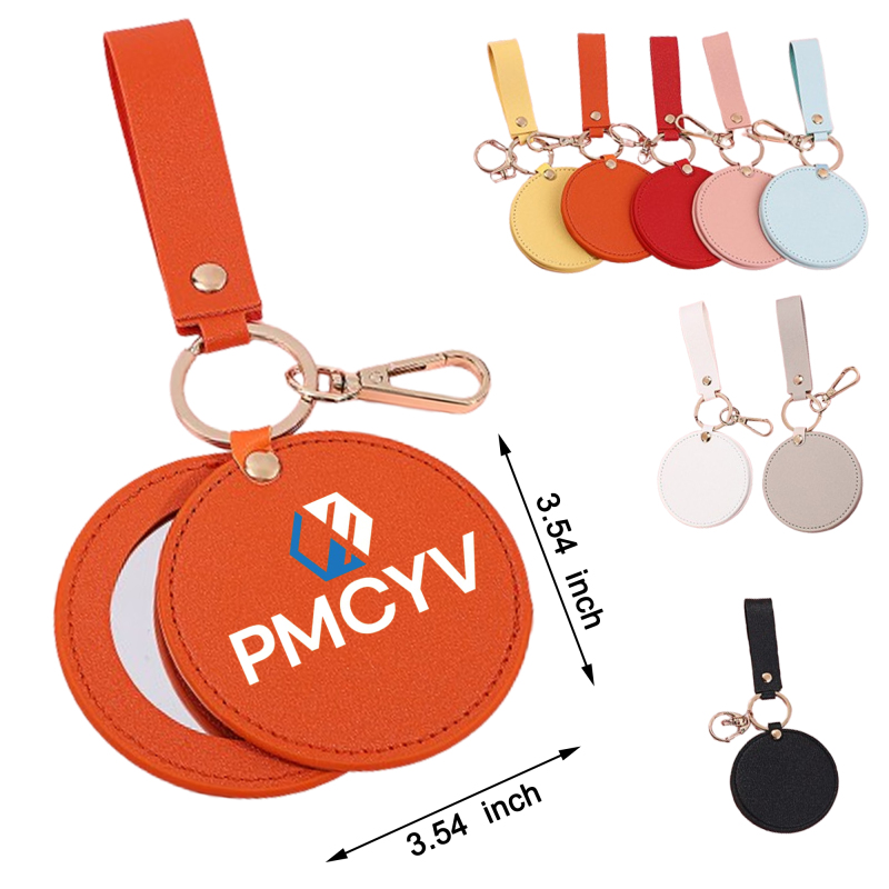 Soft Touch PU Folding Pocket Mirror with Cover