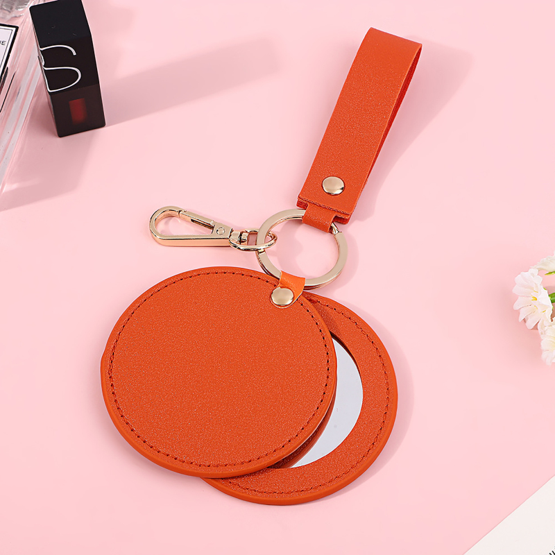 Soft Touch PU Folding Pocket Mirror with Cover