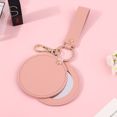 Soft Touch PU Folding Pocket Mirror with Cover