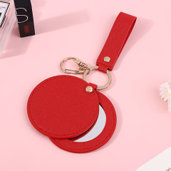 Soft Touch PU Folding Pocket Mirror with Cover