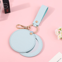 Soft Touch PU Folding Pocket Mirror with Cover