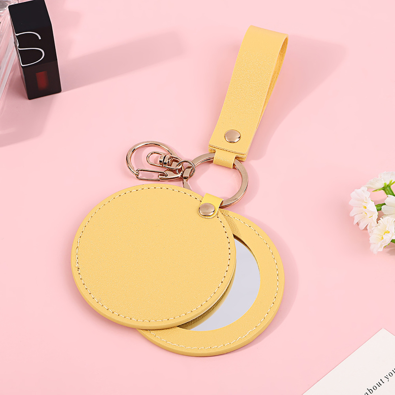 Soft Touch PU Folding Pocket Mirror with Cover