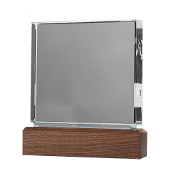 Rectangle Acrylic Trophie with Walnut Base