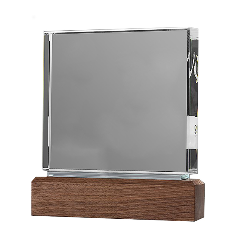 Rectangle Acrylic Trophie with Walnut Base