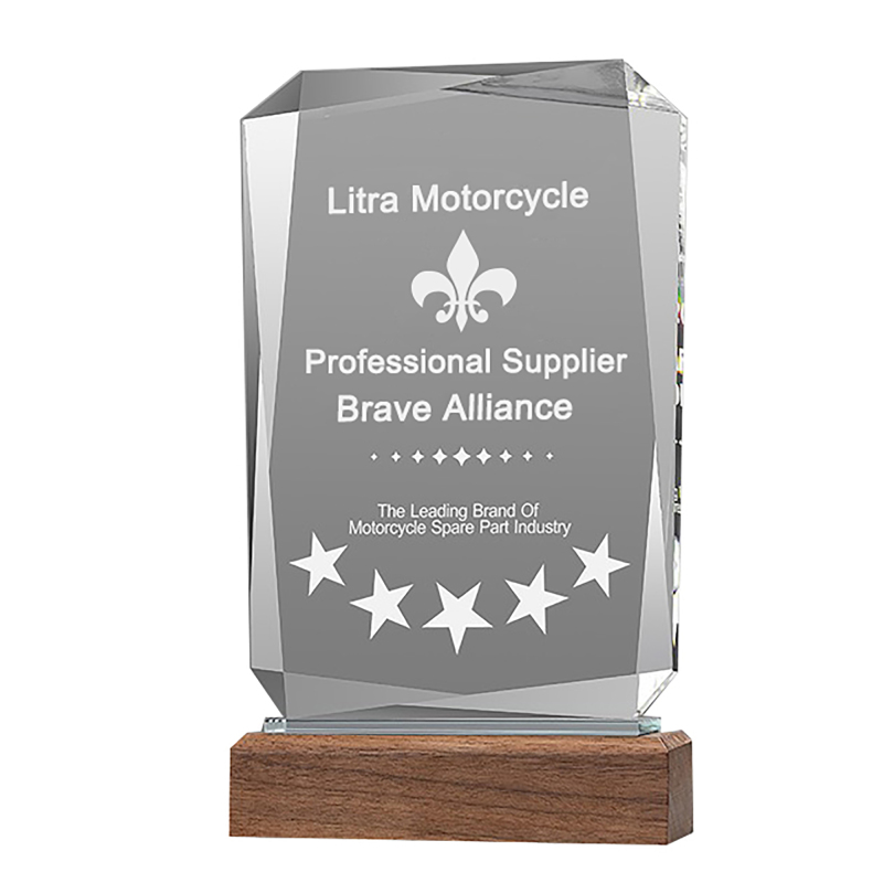 Multi-Faceted Trophie with Walnut Base