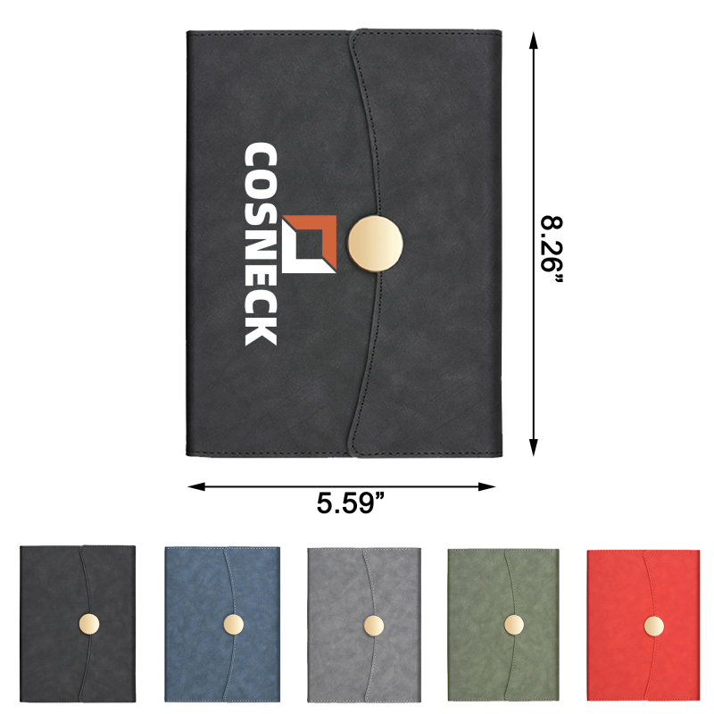 Magnet Round Buckle Curved Cover Notebook
