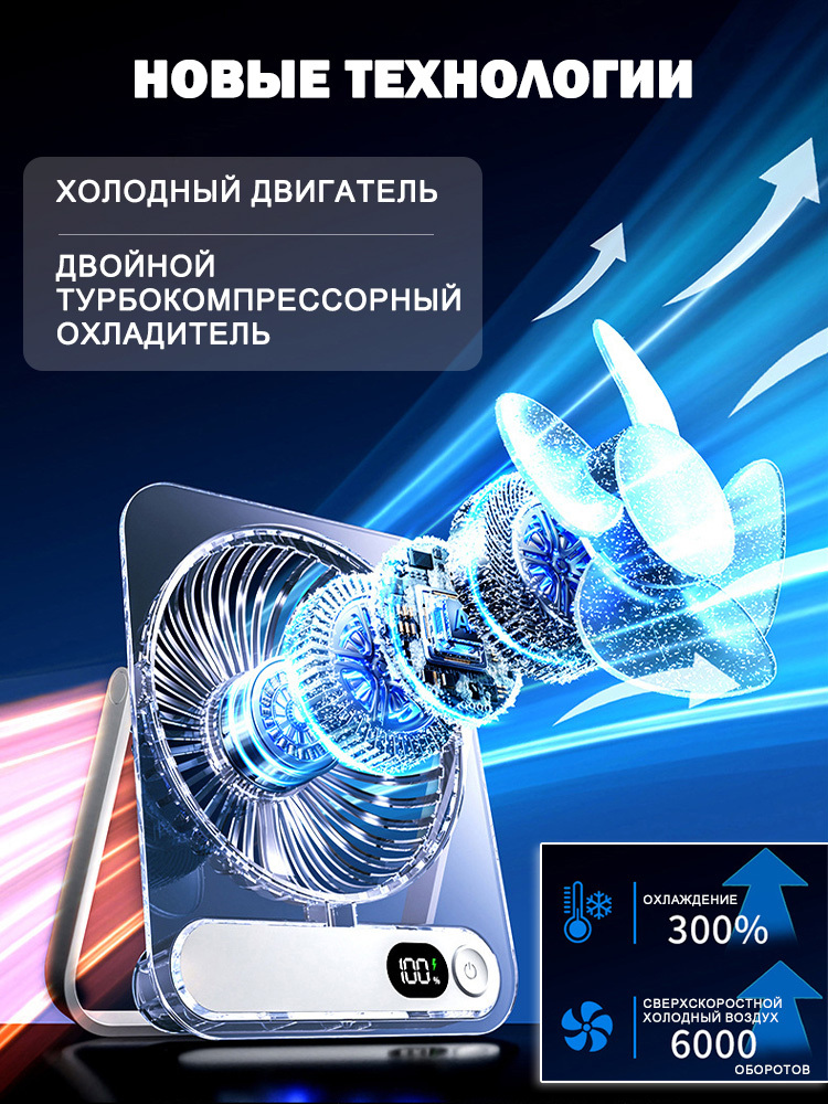 H8 Ультратонкий Прозрачный USB-вентилятор портативный, беспроводной, мини