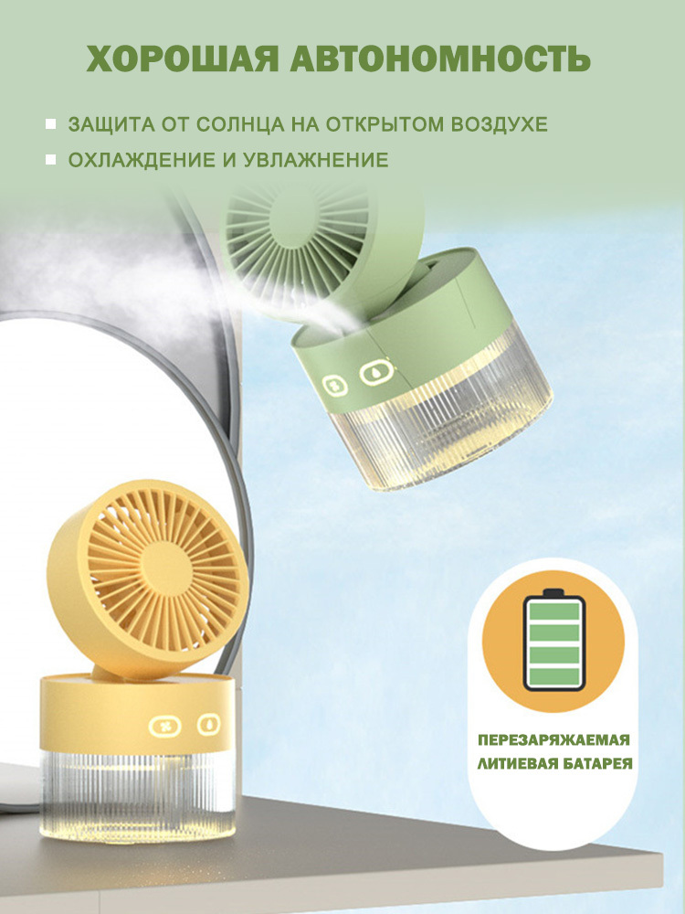 OM008 Миниатюрный Настольный Увлажнитель-Вентилятор с Ночником