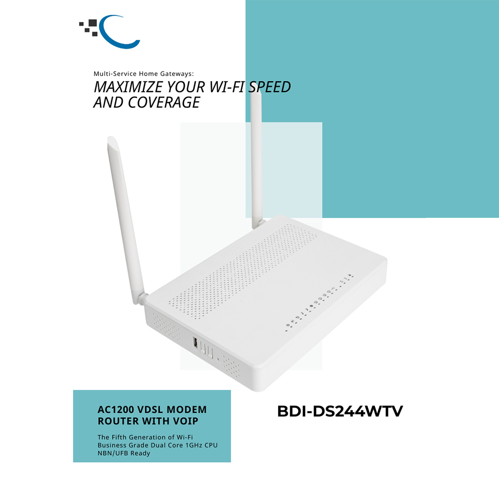 BDI AC1200 Wireless Dual Band VDSL/ADSL Modem Router with VoIP