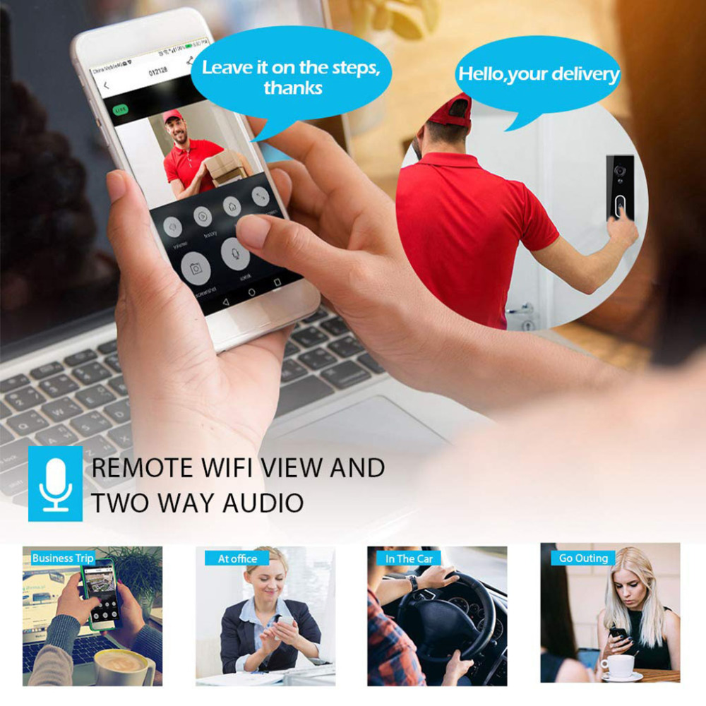 BDI Smart Wi-Fi Video Doorbell with PIR Detection, Full HD, Night Vision & Remote Monitoring