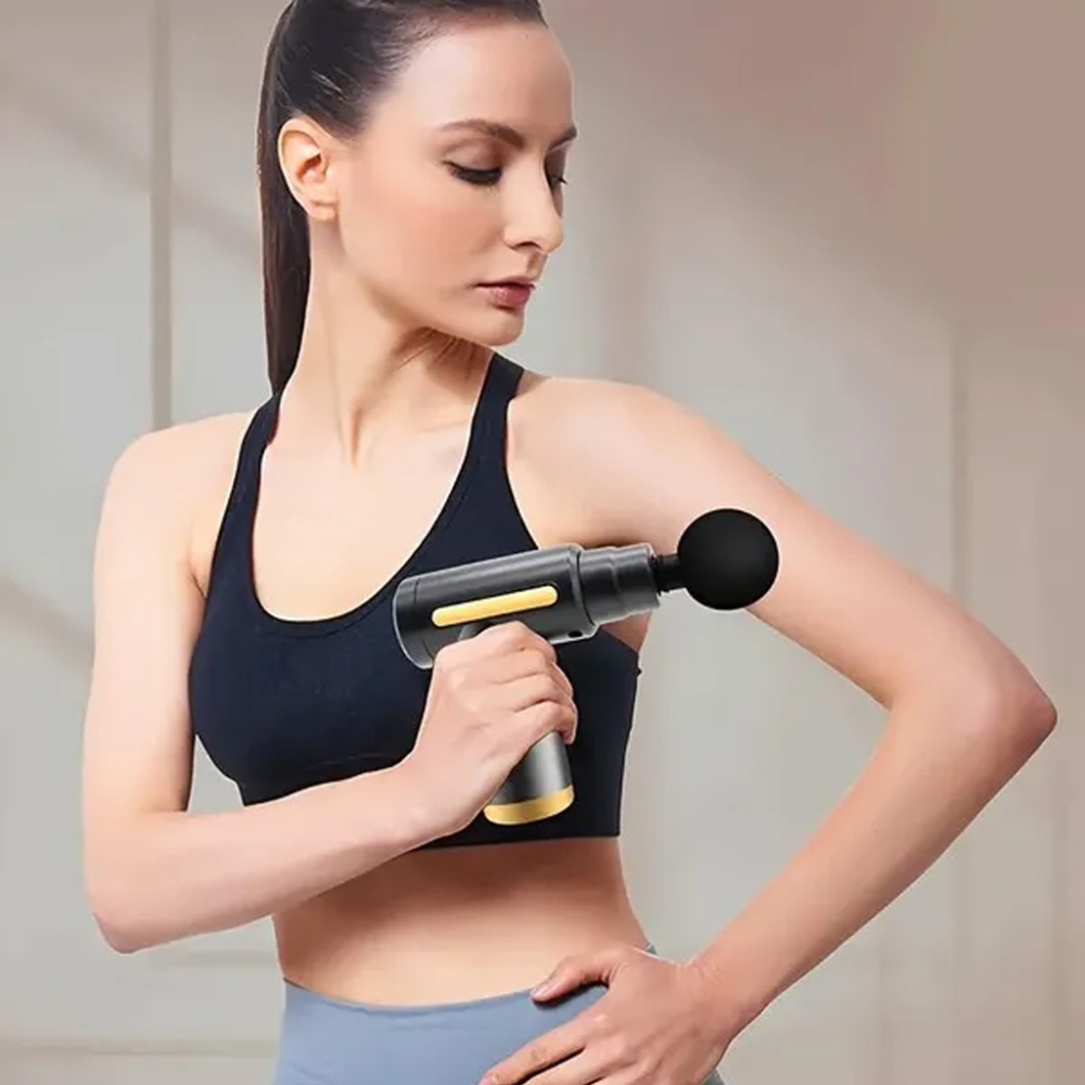 BDI Mini Massage Gun with 6 Speeds 4 Massage Heads (LCD version)