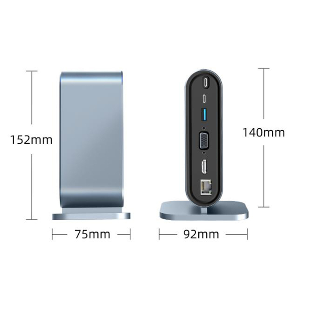 12-in-1 USB-C Hub Aluminum – HDMI 4K@30Hz, 3x USB 3.0, OTG for Laptop/Phone (5Gbps)