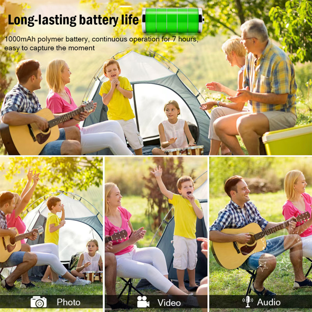 4K HD Body Camera with Night Vision – 180° Rotating Lens, Motion Detection, 7-Hour Battery, Portable Security Cam