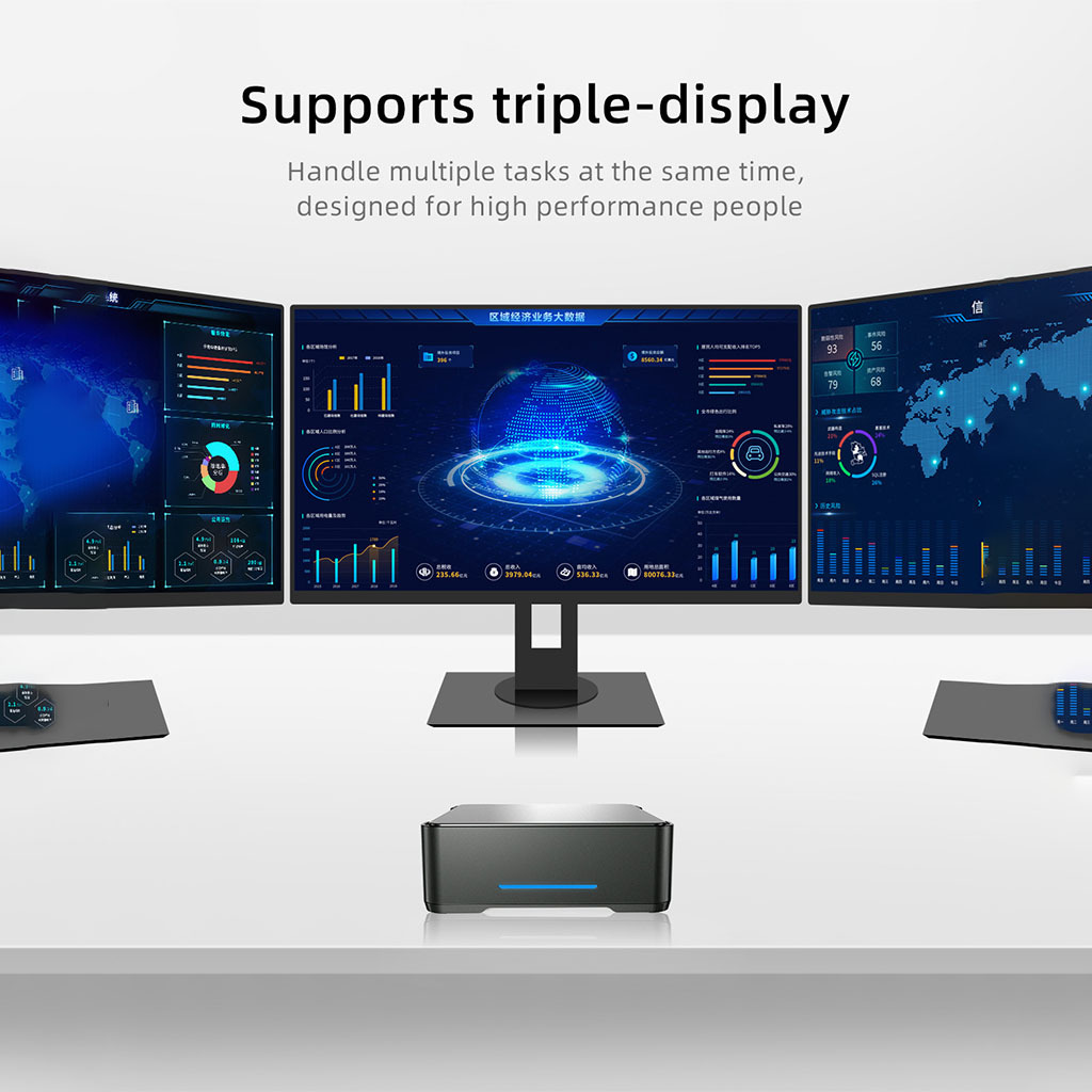 Super Mini Computer GK3PLUS-N100:4 Core N100 Processor/Three Screen Display/2TB Storage, Dual band WiFi+Rich Interfaces.