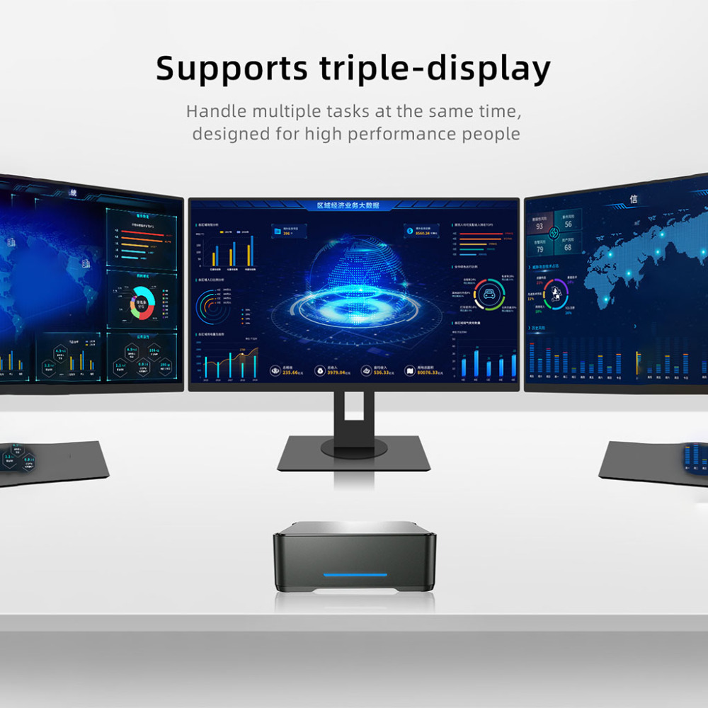 Super Mini Computer GK3PLUS-N100:4 Core N100 Processor/Three Screen Display/2TB Storage, Dual band WiFi+Rich Interfaces.