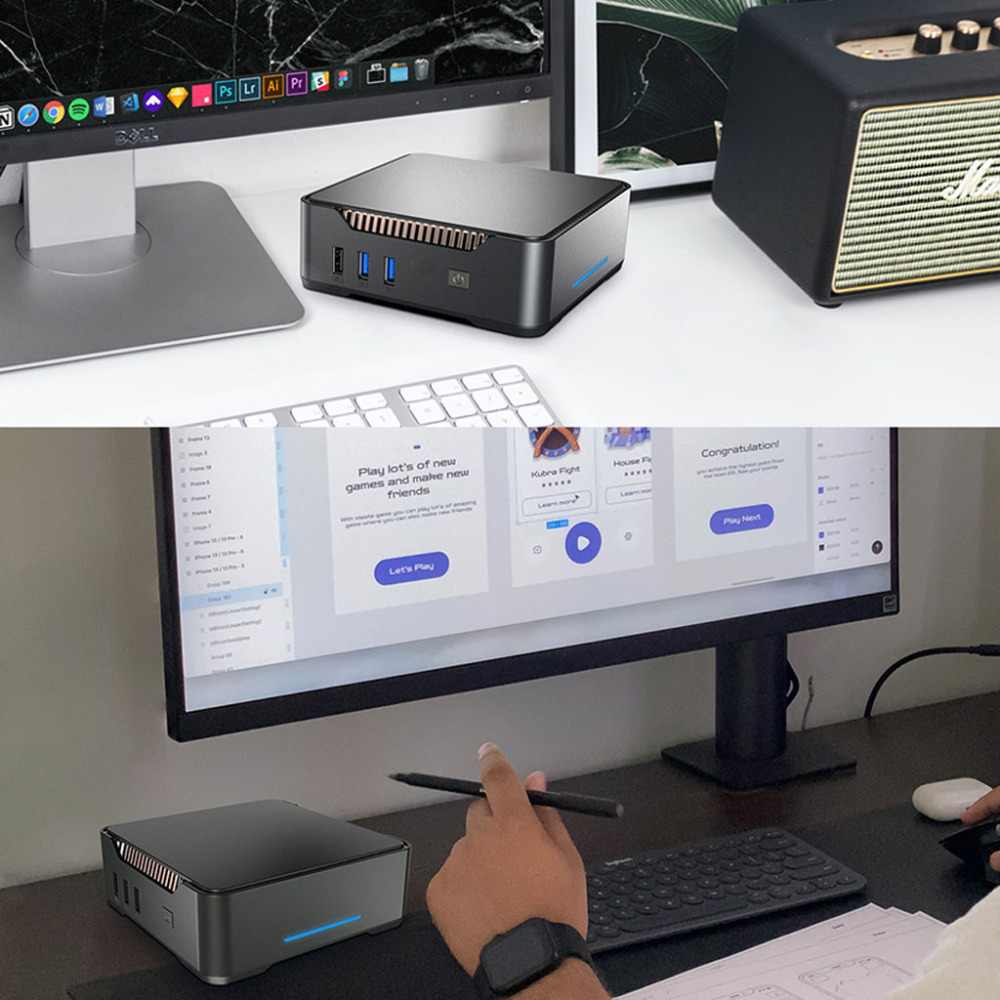 Super Mini Computer GK3PLUS-N100:4 Core N100 Processor/Three Screen Display/2TB Storage, Dual band WiFi+Rich Interfaces.