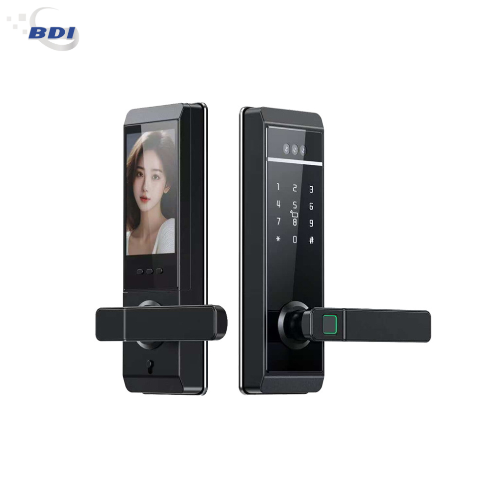 BDI Facial video intercom digital smart touchpad door lock with Tuya APP and key card.