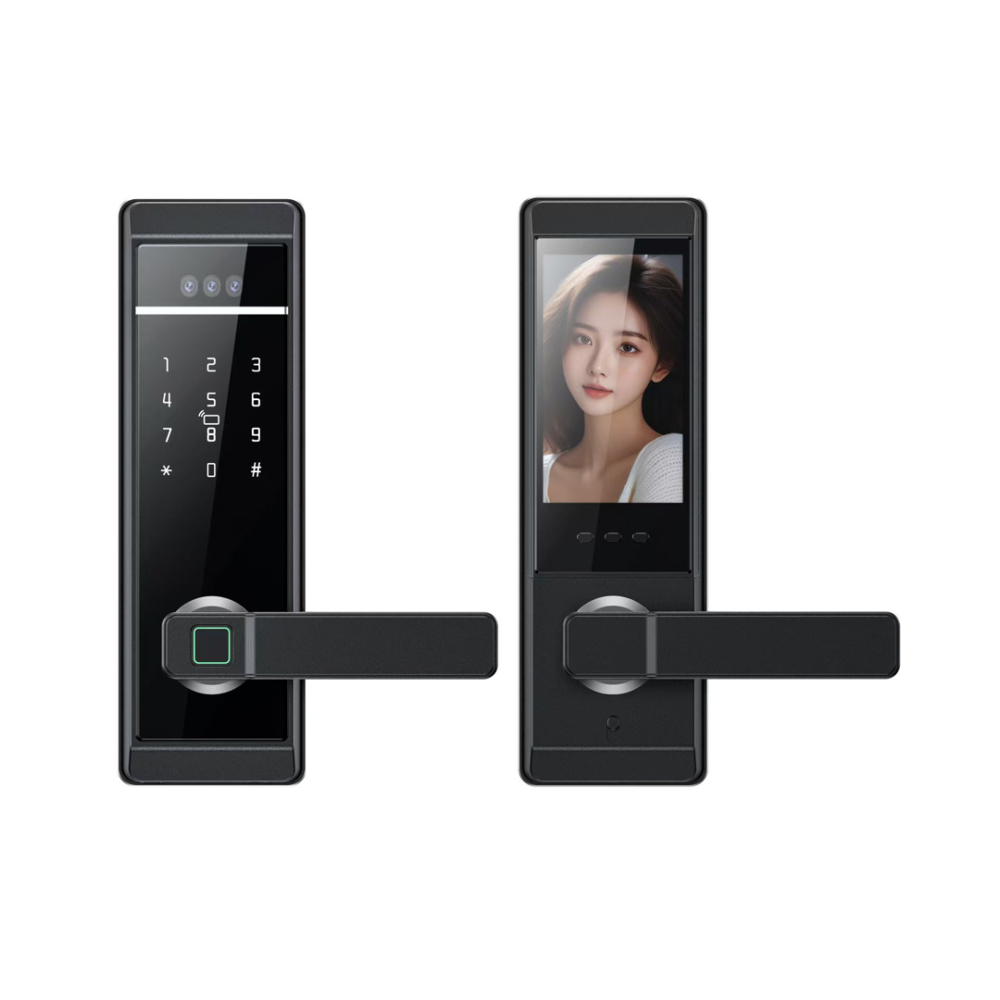 BDI Facial video intercom digital smart touchpad door lock with Tuya APP and key card.