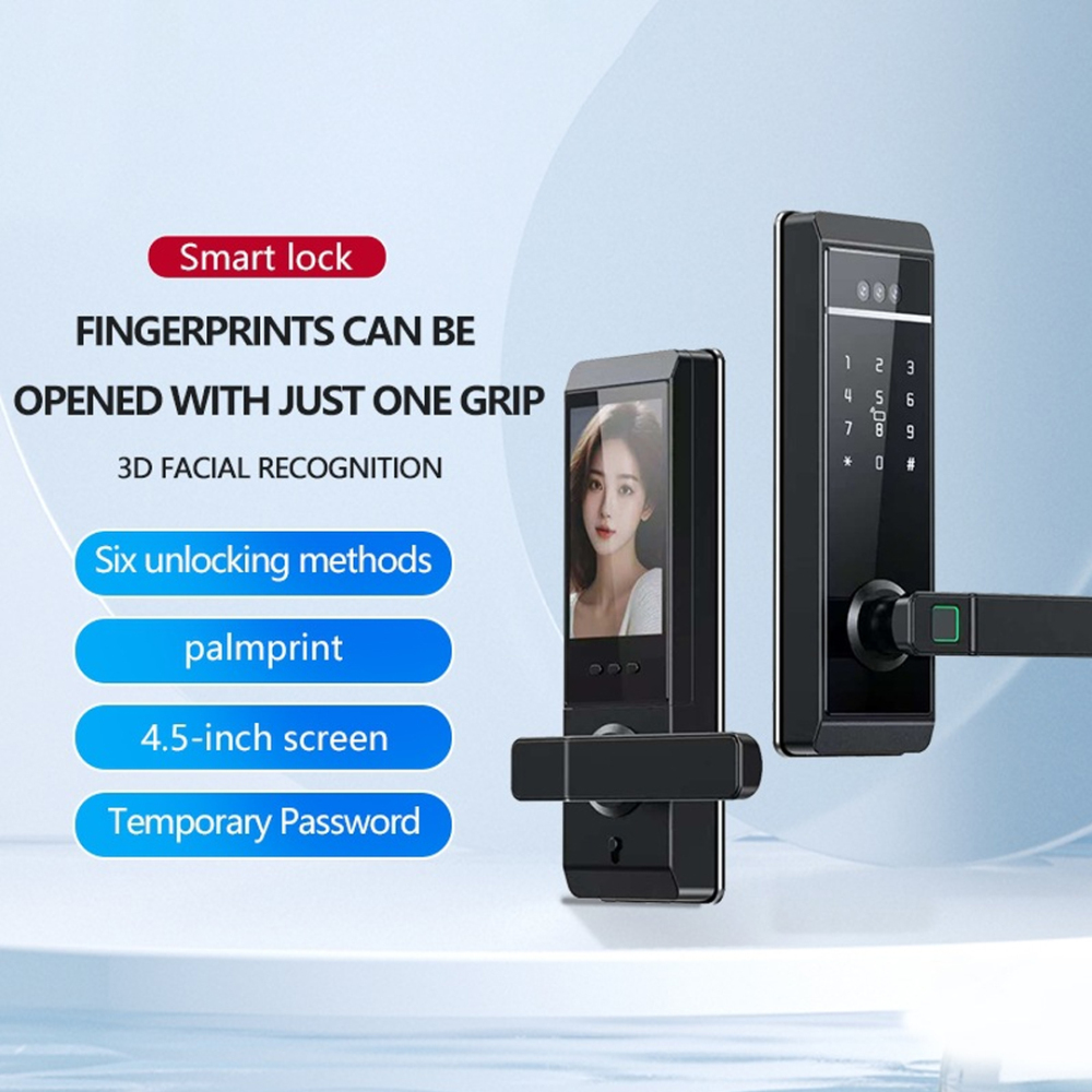 BDI Facial video intercom digital smart touchpad door lock with Tuya APP and key card.