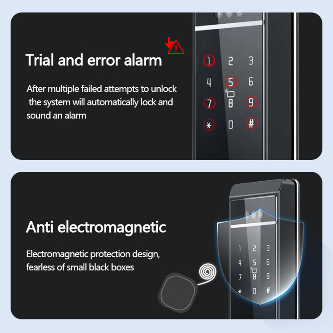 BDI Facial video intercom digital smart touchpad door lock with Tuya APP and key card.