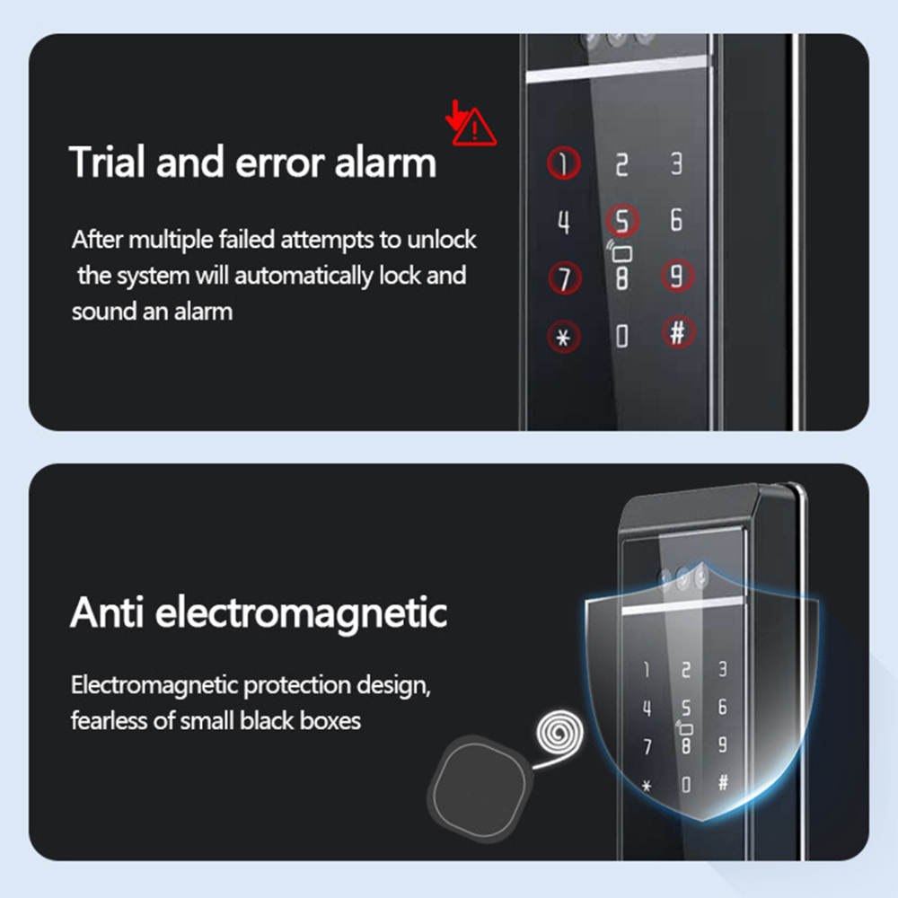 BDI Facial video intercom digital smart touchpad door lock with Tuya APP and key card.