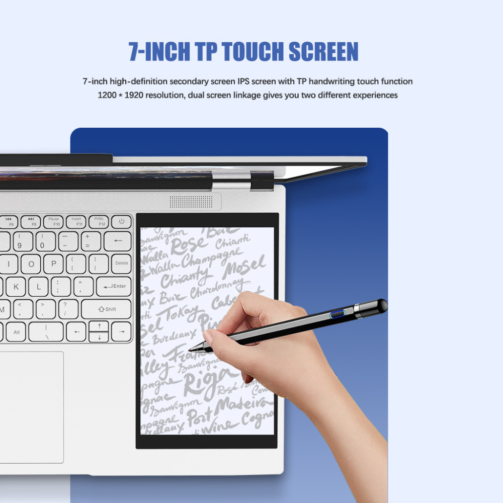 Dual screen 15.6-inch+7-inchfouchscreen business office design learning laptop