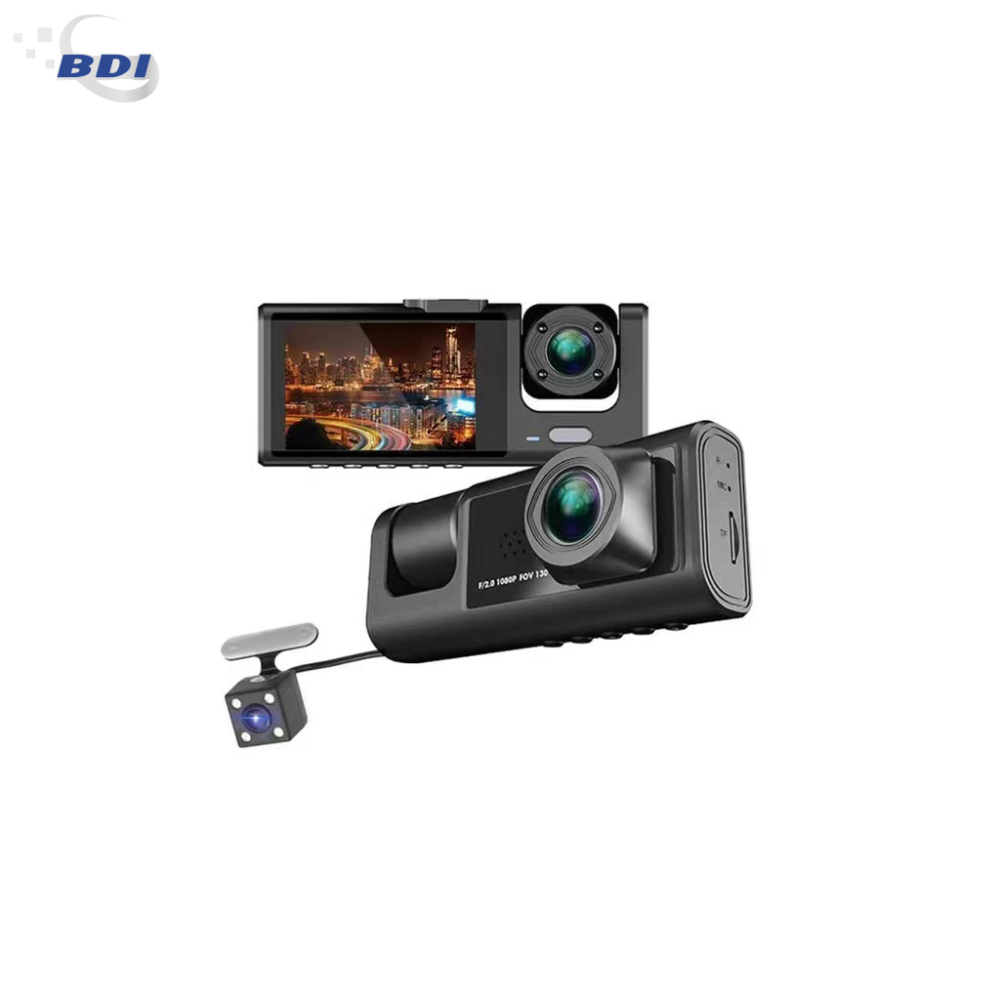 BDI 3 Camera Dash Cam 1080P Front and Inside 2 Inch Screen Dashcam Black Box Driver C309